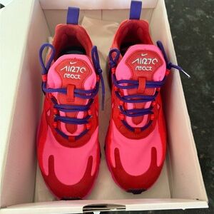Nike Air Max 270 React Mystic Red Shoes Sneakers Women's  6 AT6174-600 Running